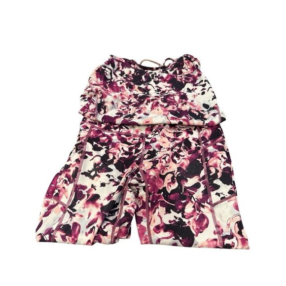 Gaiam Yoga Set Leggings and Exercise Top Multicolor Pre-owned Size Small EUC - Picture 1 of 13